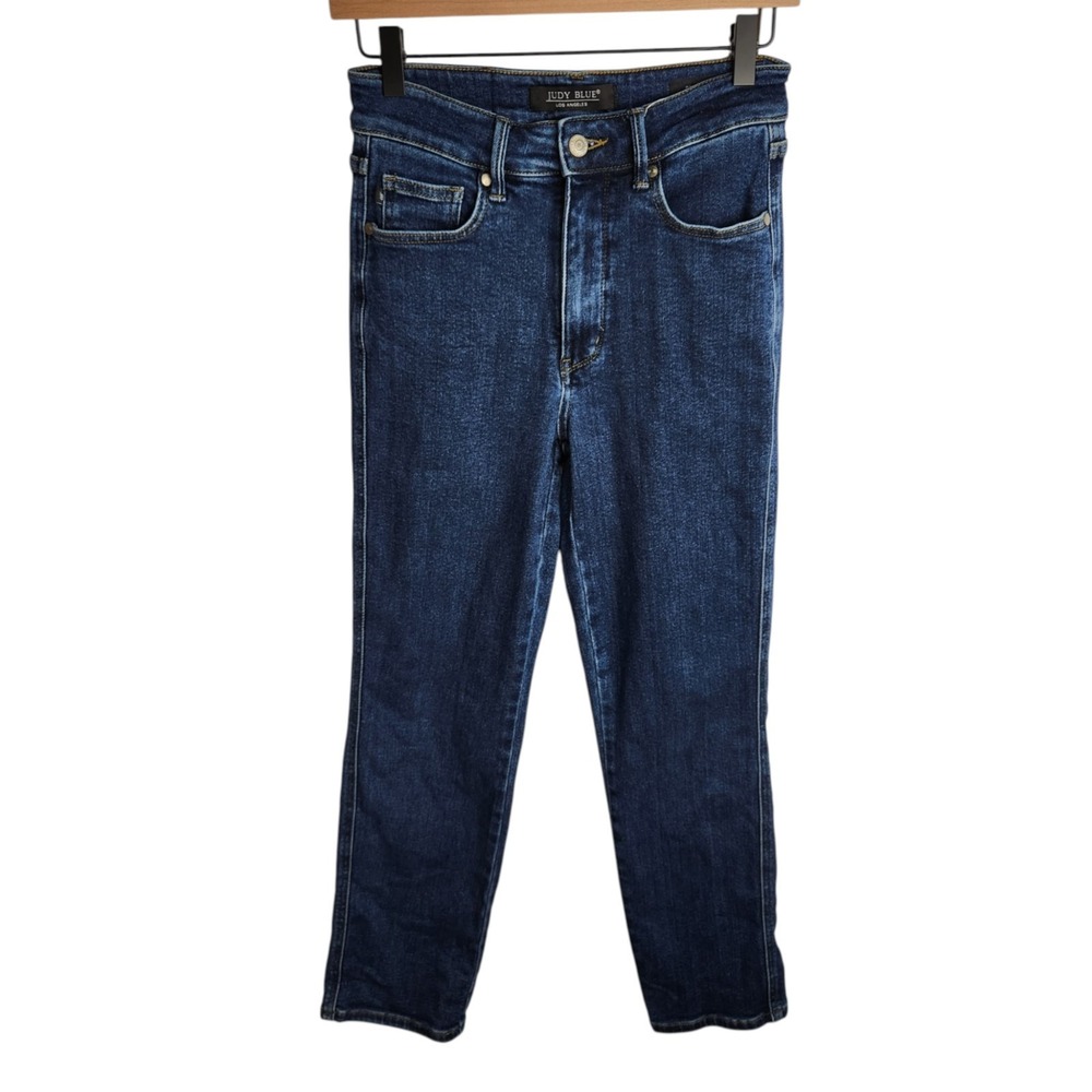 Judy Blue McKenzie Straight Leg Jean Size 3/26 Dark Wash High Rise Tummy Control